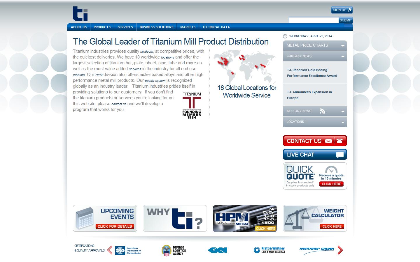 Titanium Industries UK Ltd Website