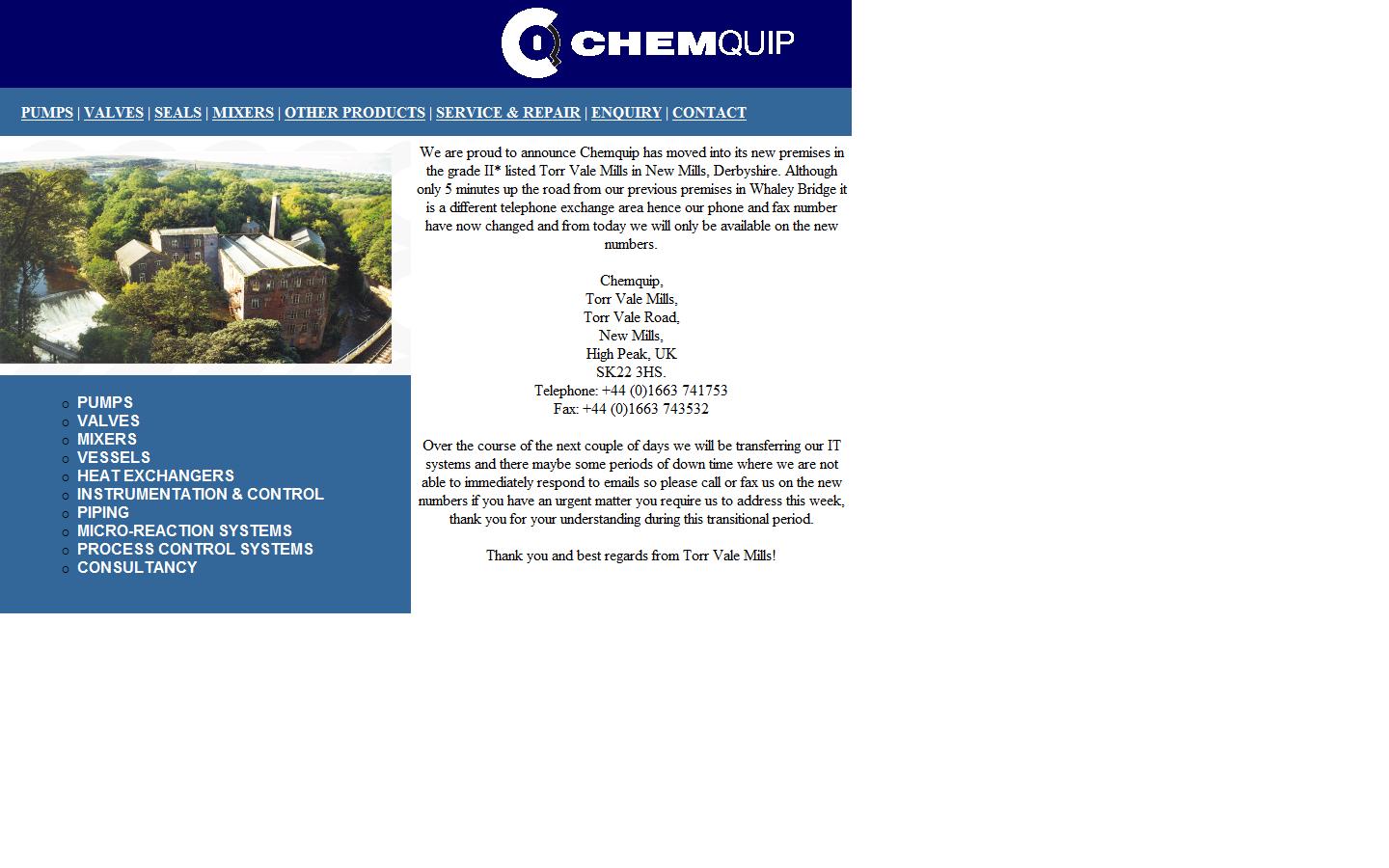 Chemquip Ltd Website