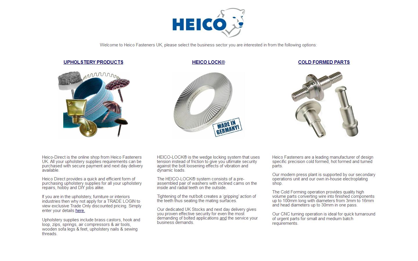 Heico Fasteners UK ltd Website