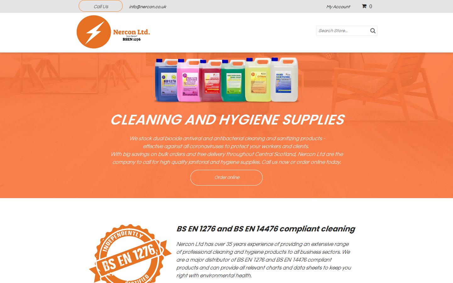 Nercon Ltd, Hygiene Supplies Website