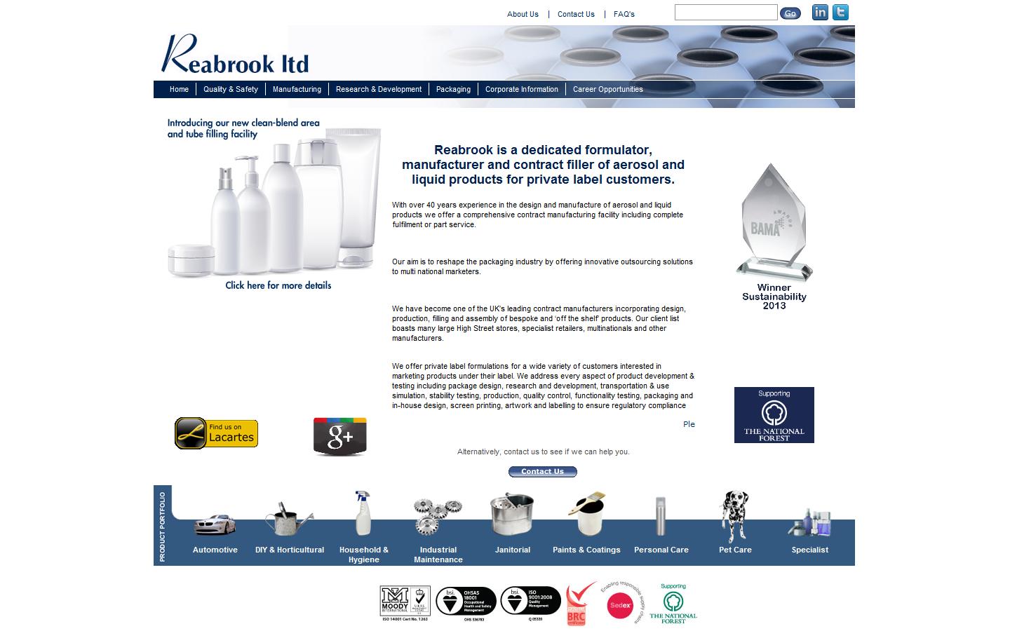 Reabrook Limited Website