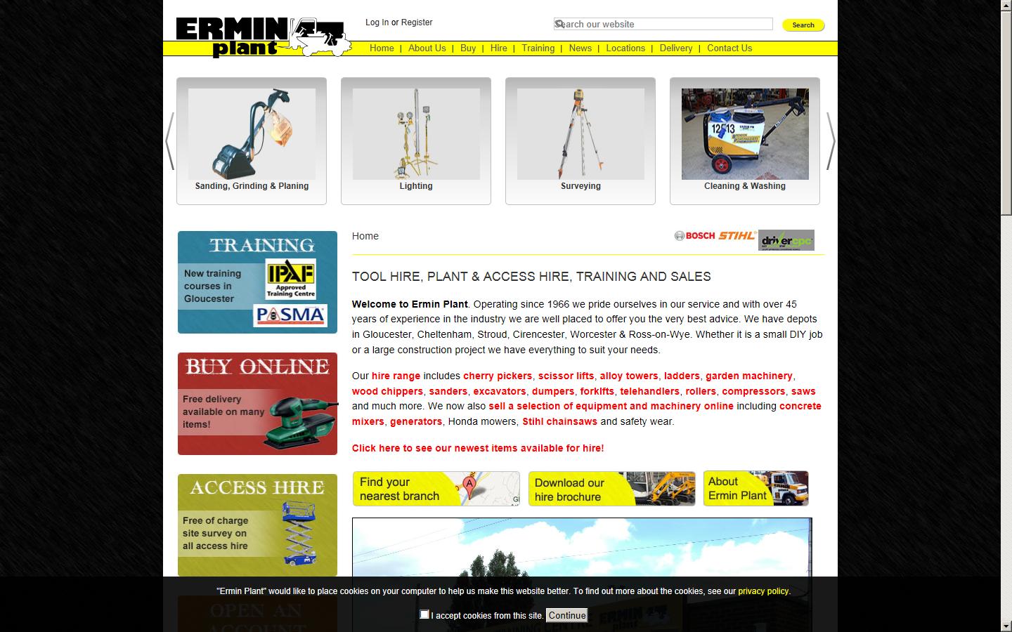 Ermin Plant Hire Ltd Website