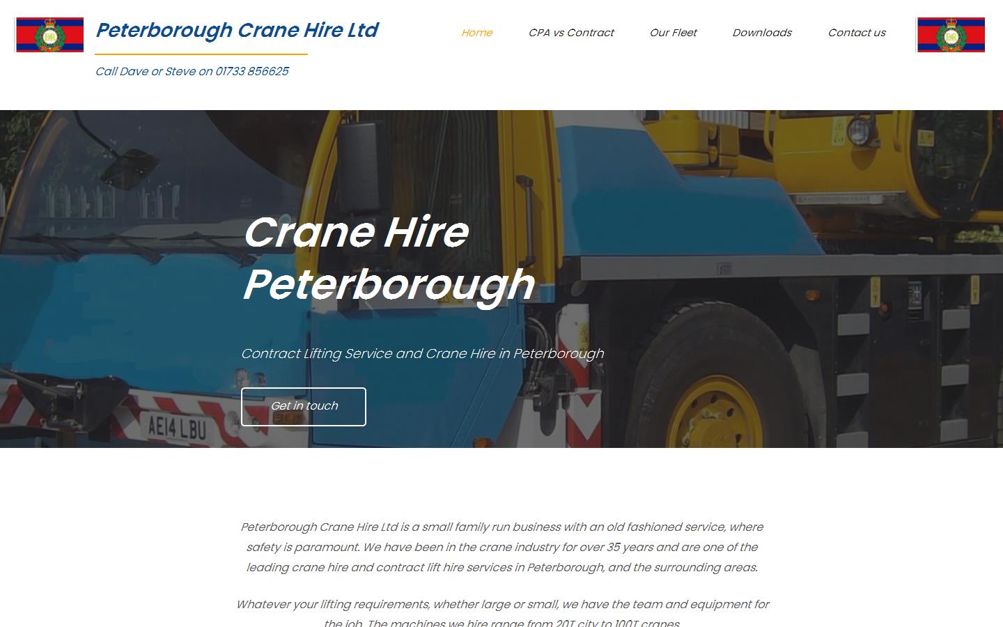 Peterborough Crane Hire Website