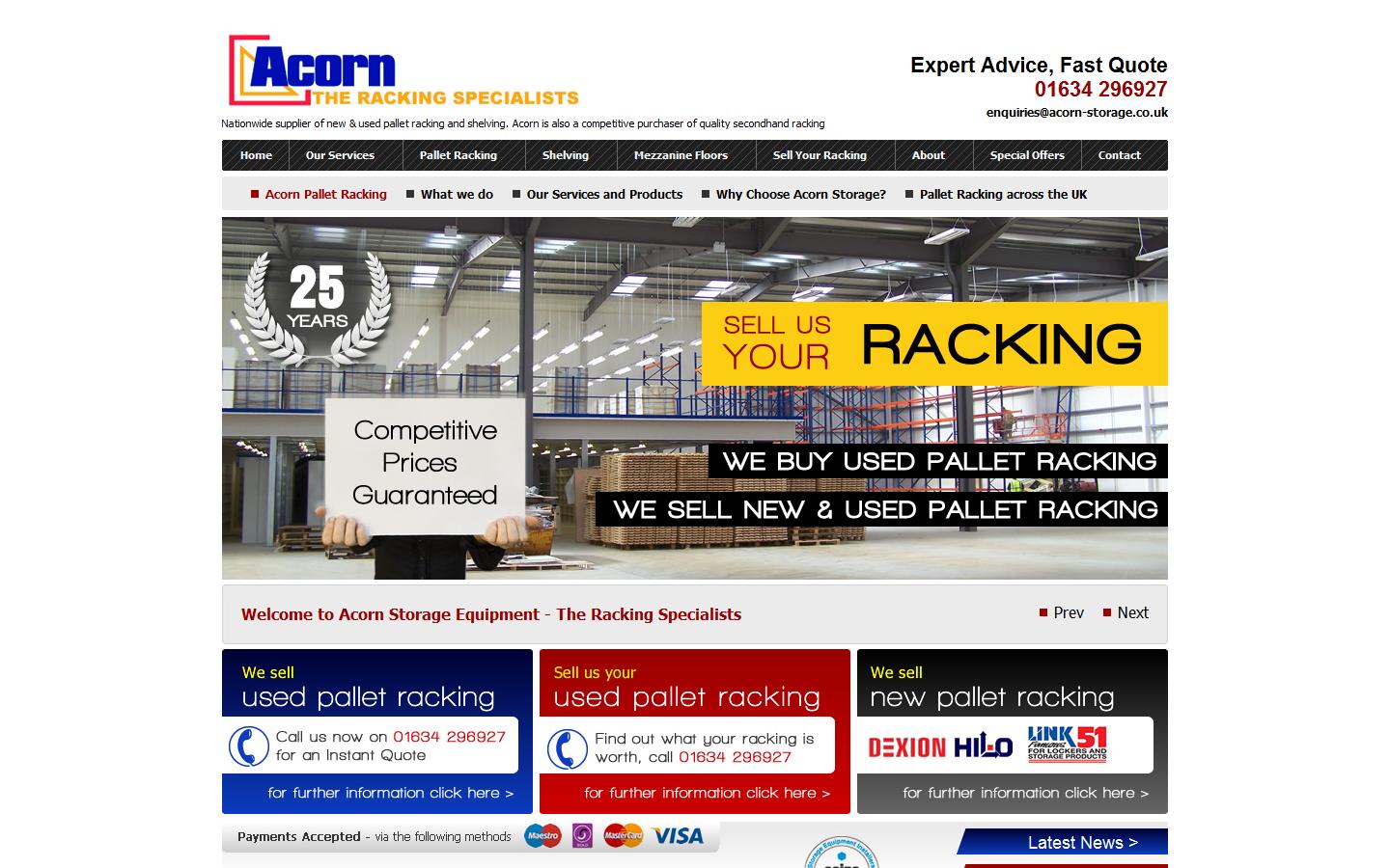 Acorn Storage Equipment Ltd Website