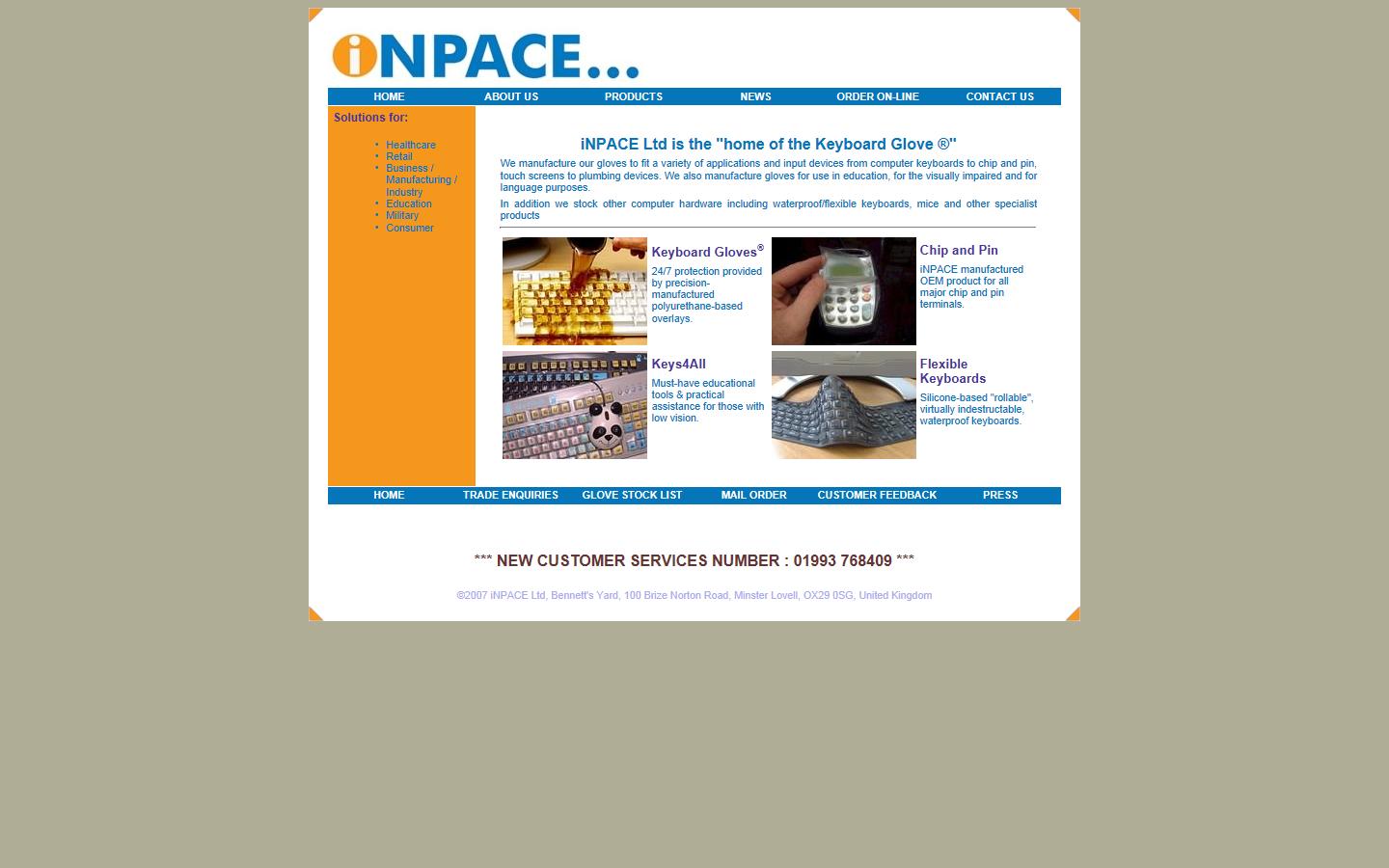 Inpace Ltd Website