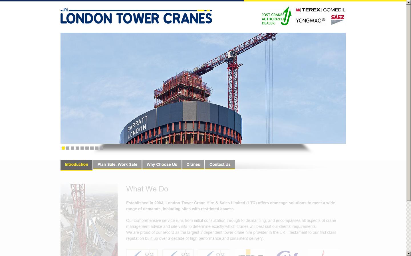 London Tower Crane Hire and Sales Ltd Website