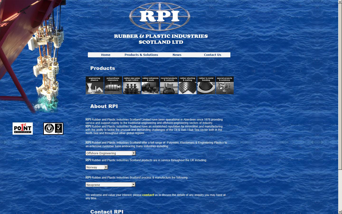 Rubber & Plastic Industries (Scotland) Ltd Website