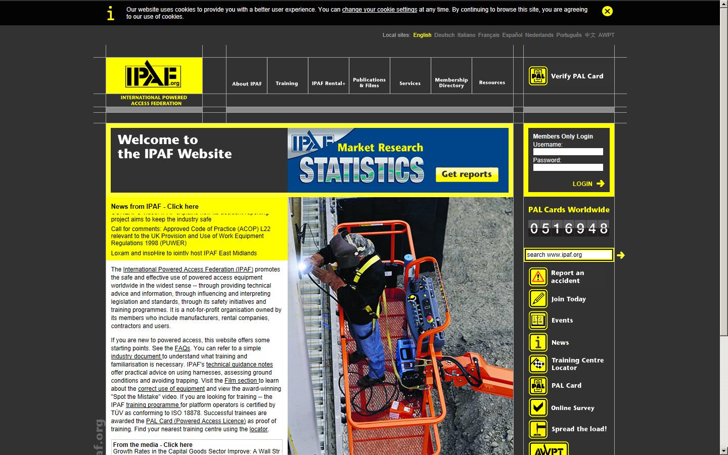 IPAF - The International Powered Access Federation Website