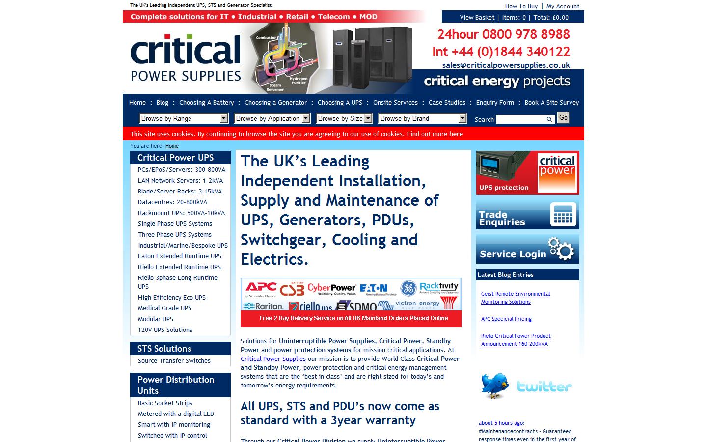 Critical Power Supplies Ltd Website