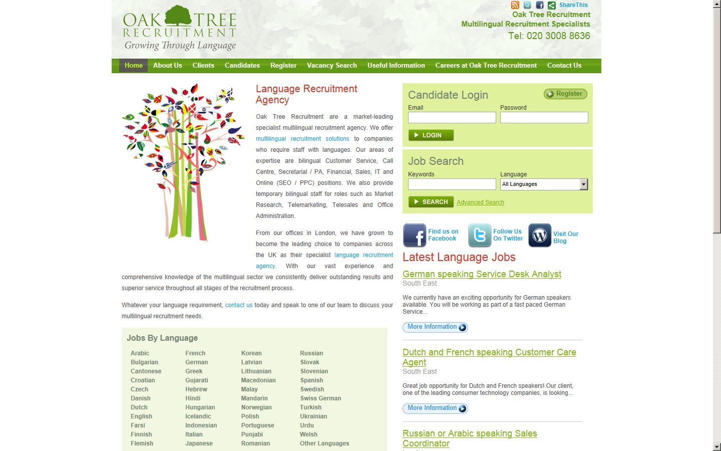 Oak Tree Recruitment Website