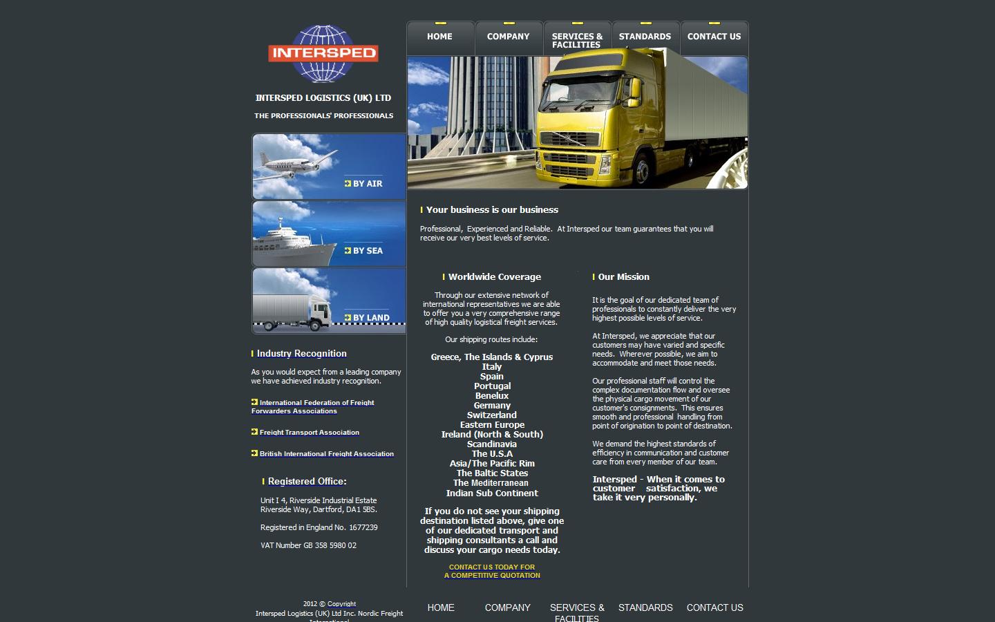 Intersped Logistics (UK) Ltd Website