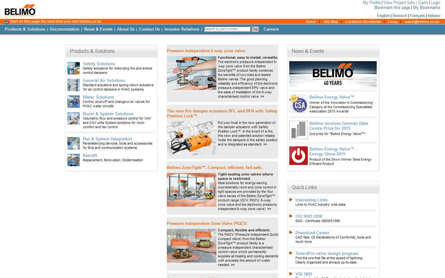 Belimo Automation Website