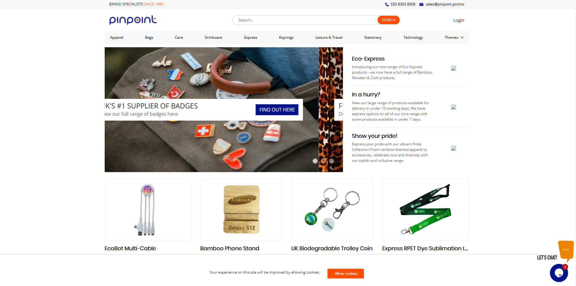 Pinpoint Badges and Promotions Ltd Website