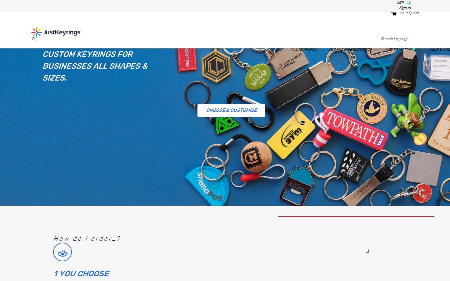 Just Keyrings Website