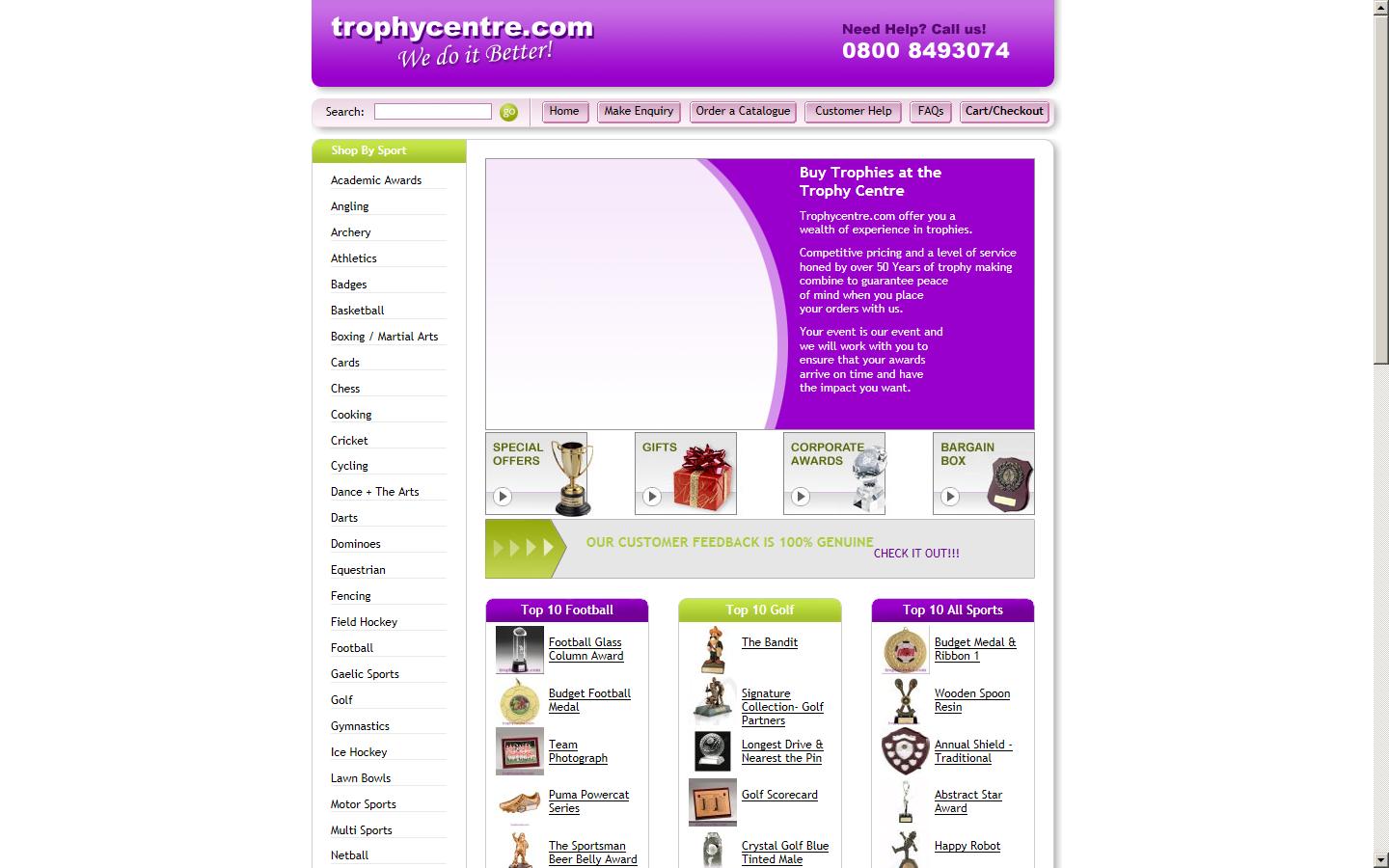 Trophycentre.com Website