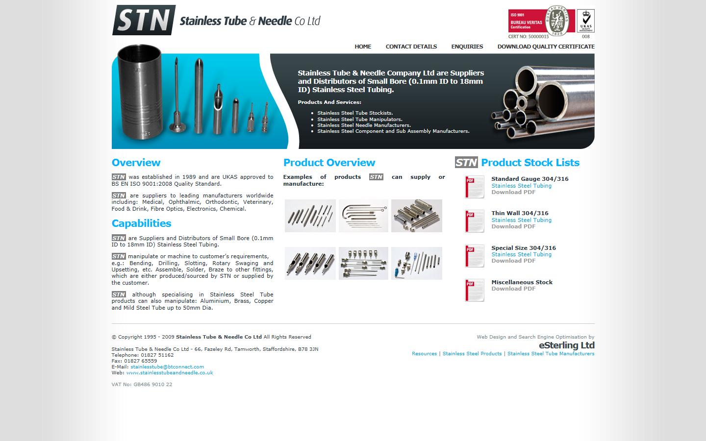 The Stainless Tube & Needle Co Ltd Website