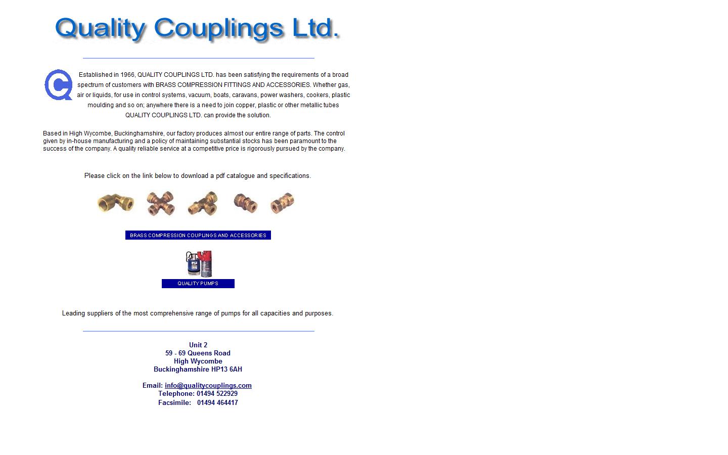 Quality Couplings Ltd Website