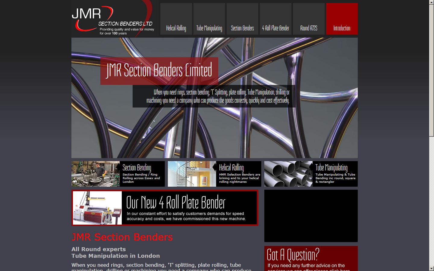 JMR Section Benders Ltd Website
