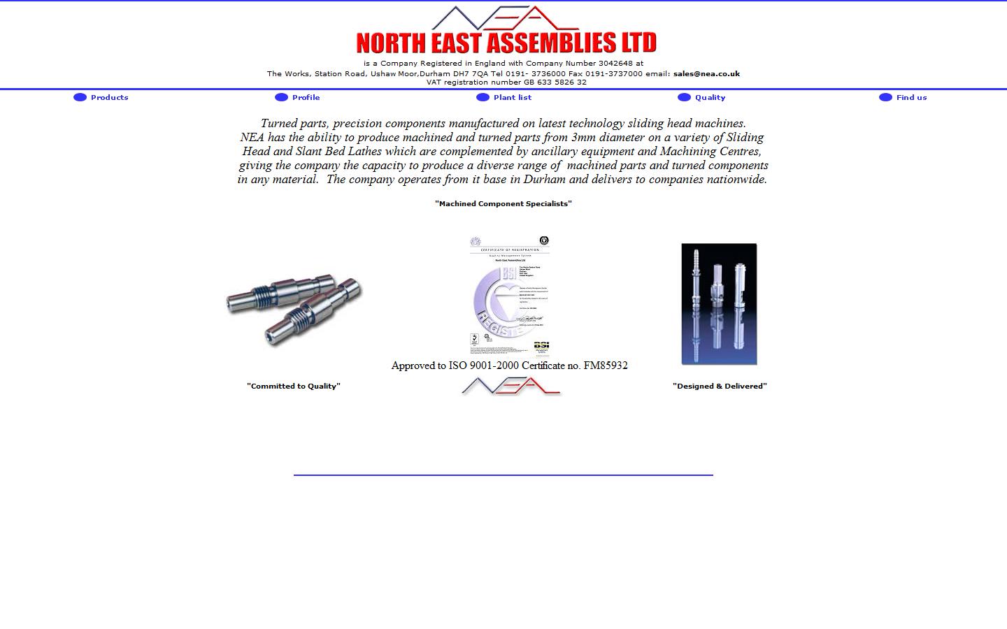 North East Assemblies Ltd Website