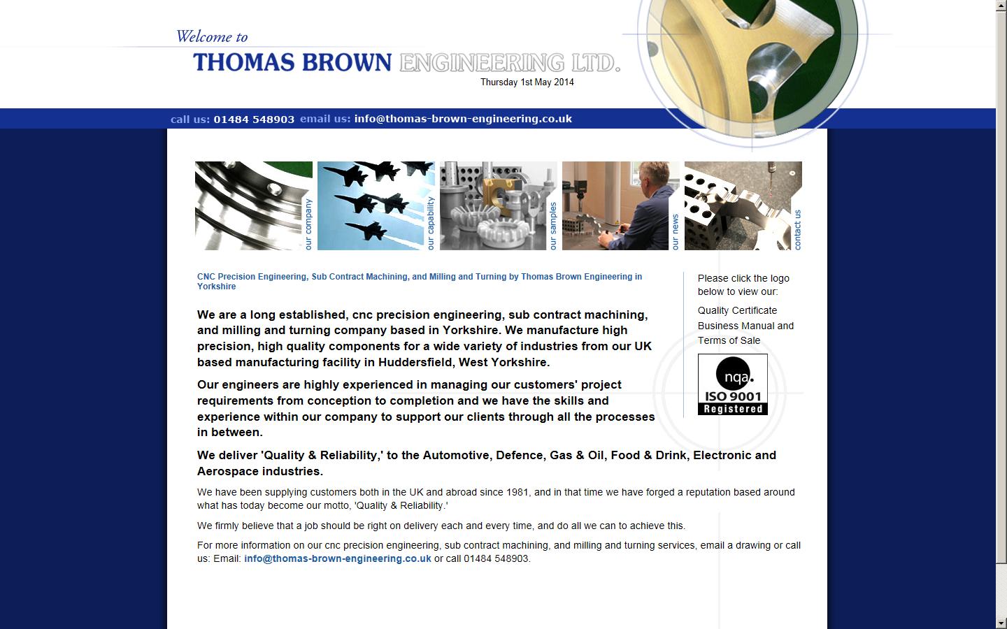 Thomas Brown Precision Engineering Ltd Website