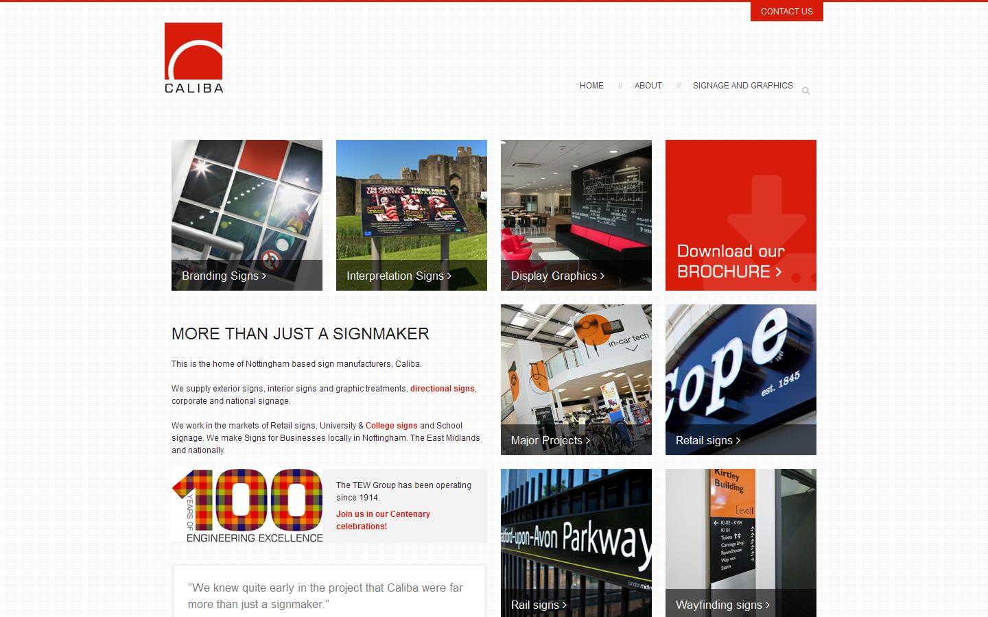 Caliba (a division of T E W Engineering Ltd) Website