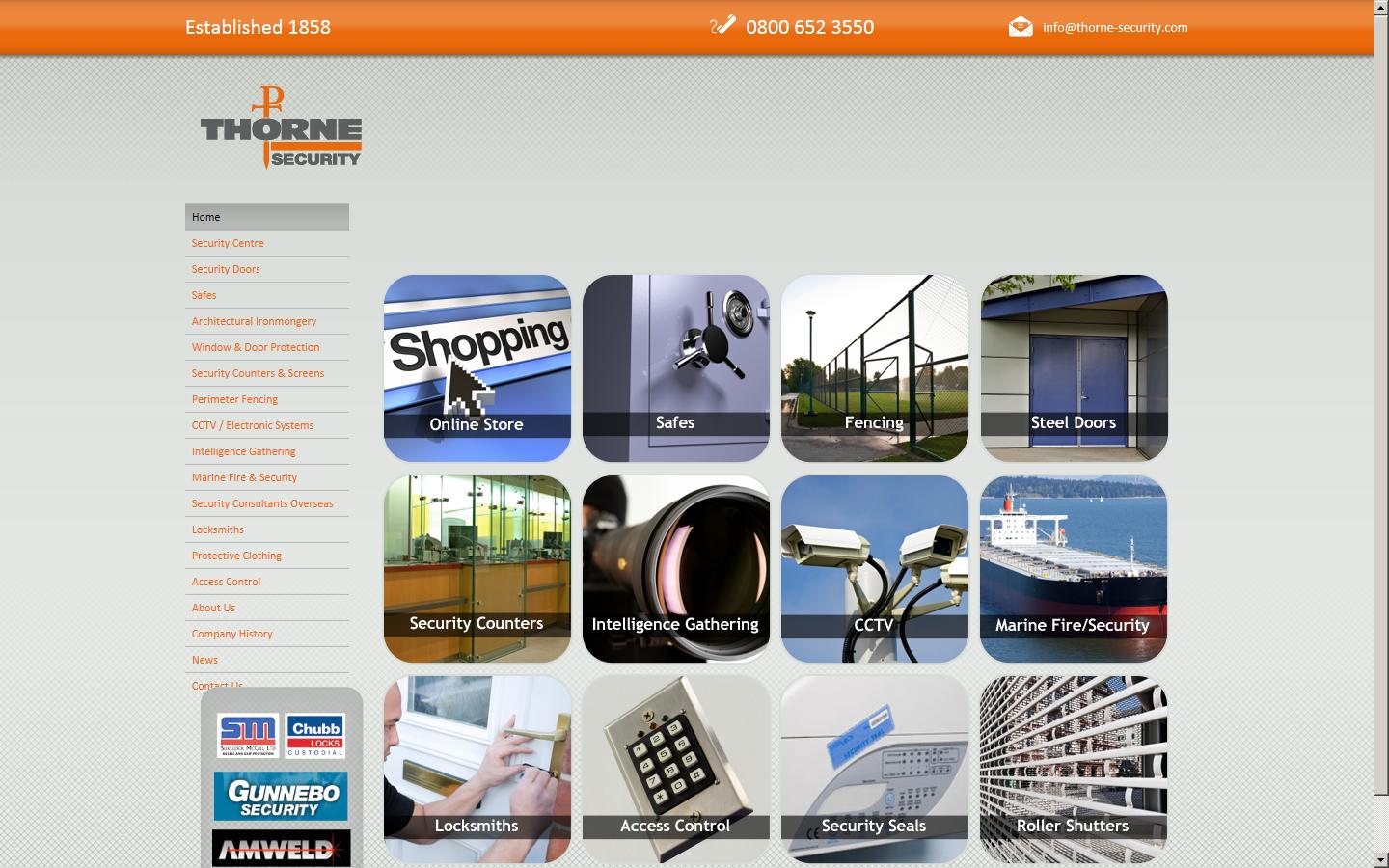 P Thorne & Son (Safes & Security Systems) Ltd Website