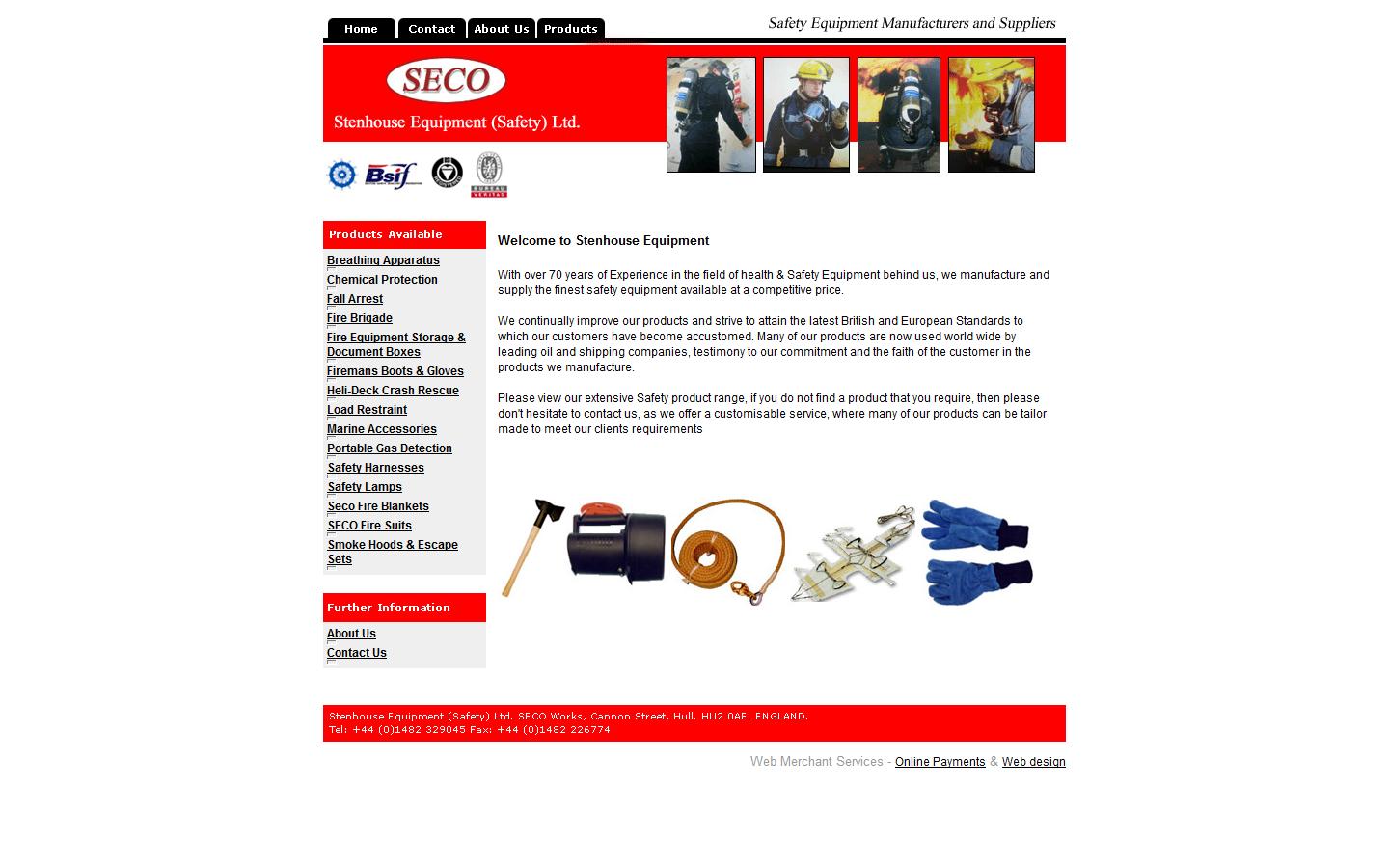 Stenhouse Equipment (Safety) Co Ltd Website