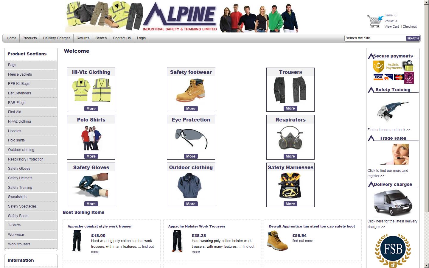 Alpine Industrial Safety Ltd Website