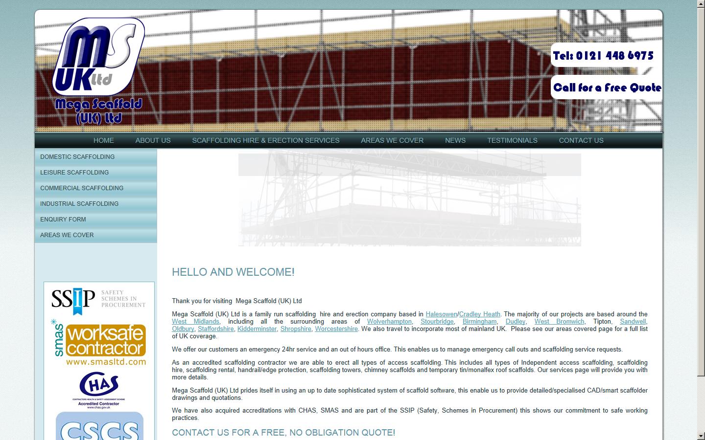 Mega Scaffold (UK) Ltd Website