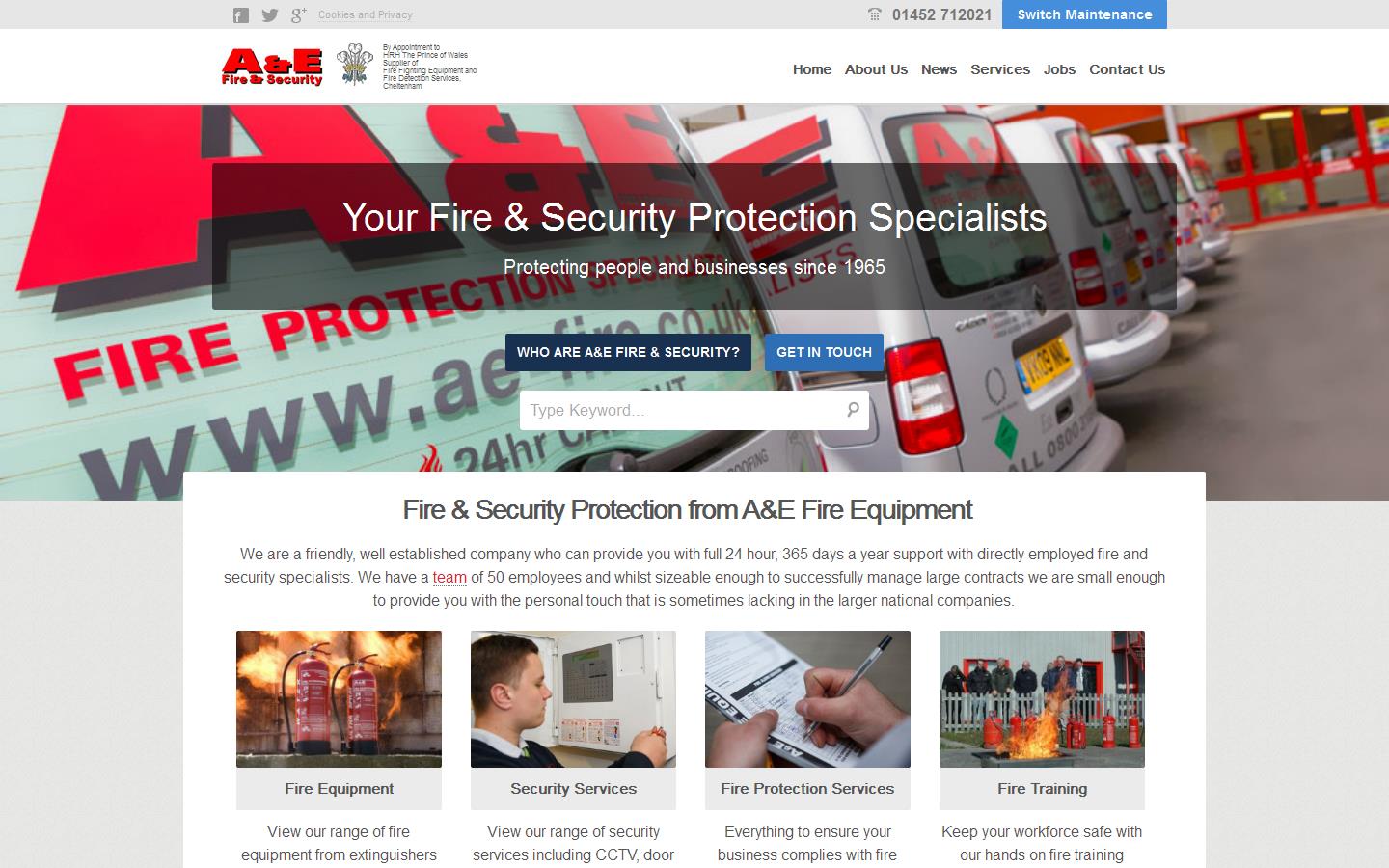 A & E Fire Equipment Ltd Website