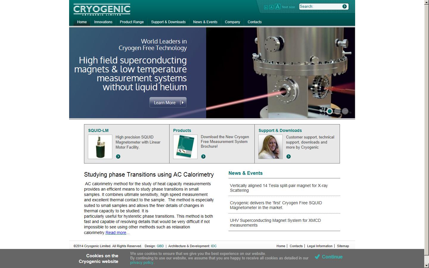 Cryogenic Ltd Website