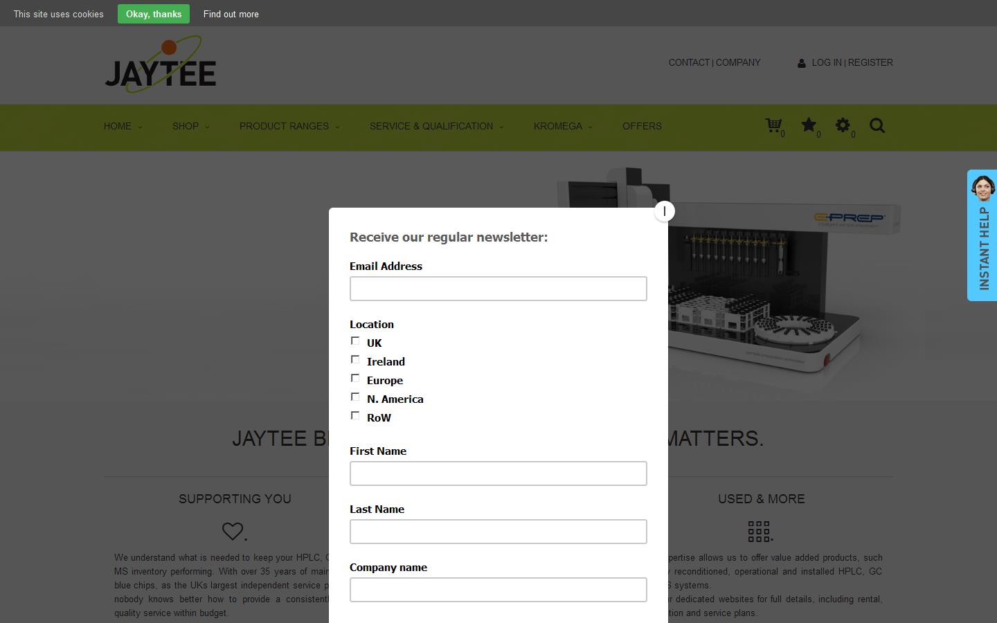 Jaytee Biosciences Ltd Website