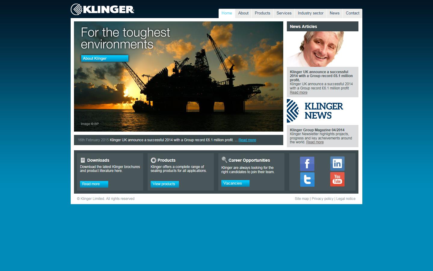 Klinger Ltd Website