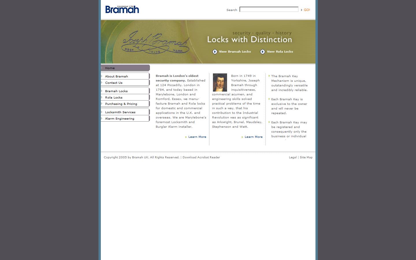 Bramah Security Centres Ltd Website