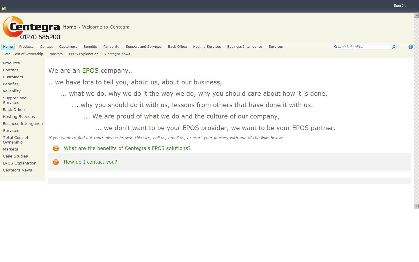Centegra Ltd Website
