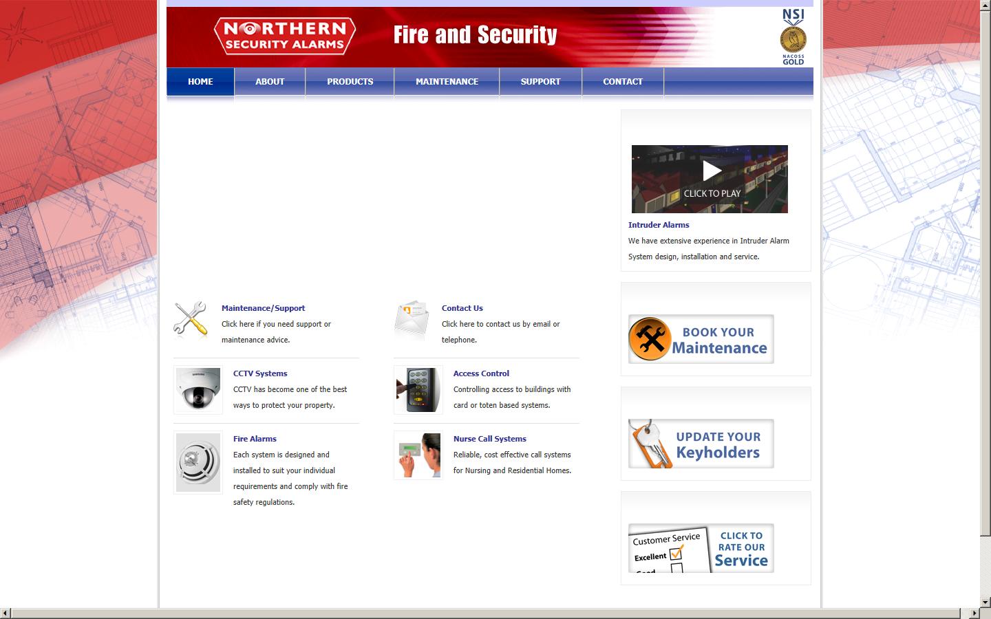 Northern Security Alarms Website