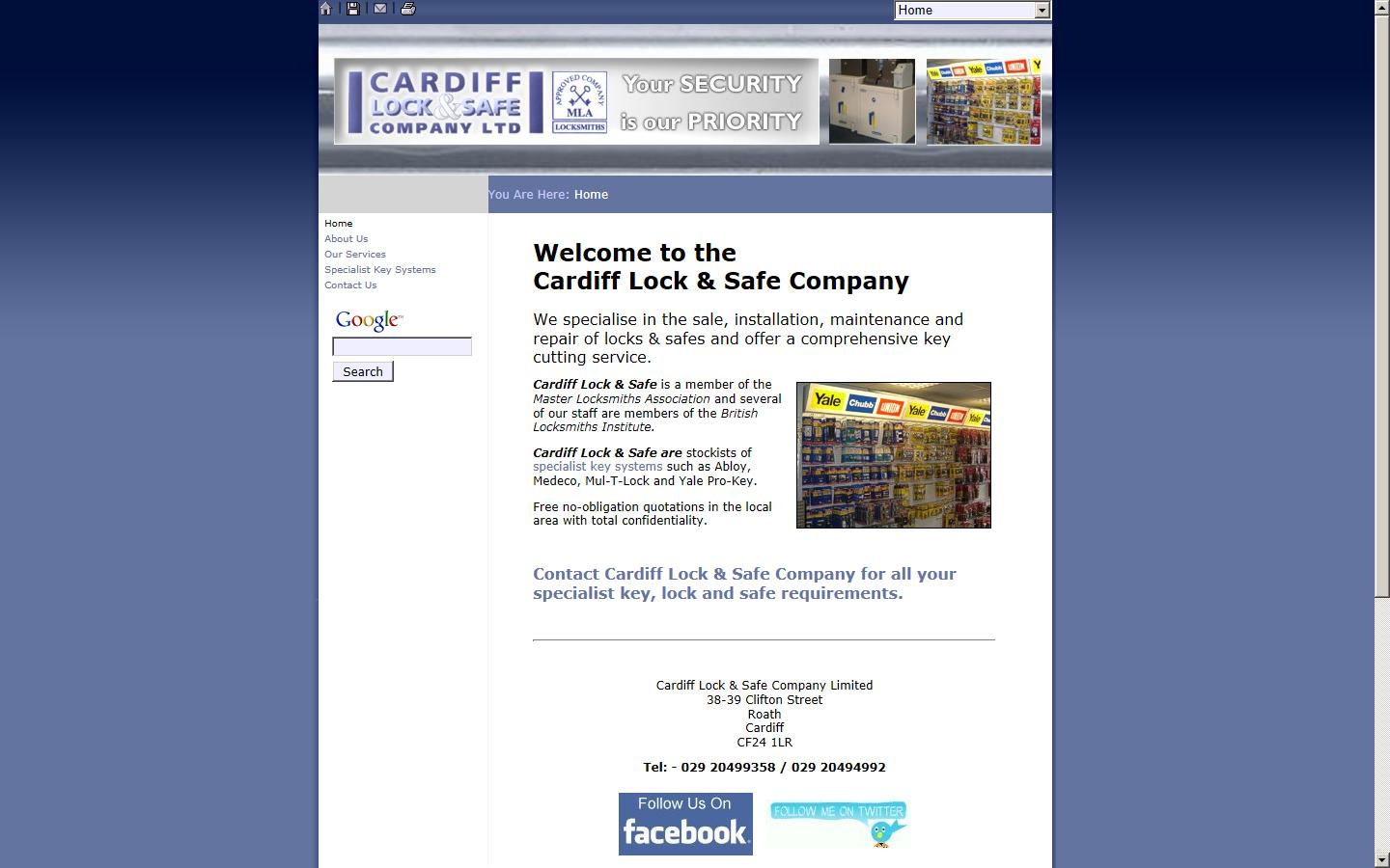 Cardiff Lock & Safe Co Ltd Website