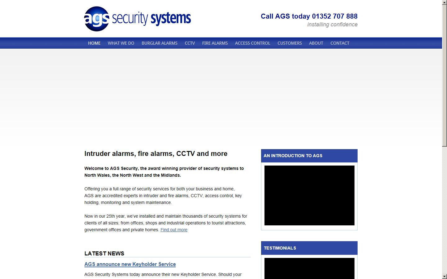 A G S Security Systems Website