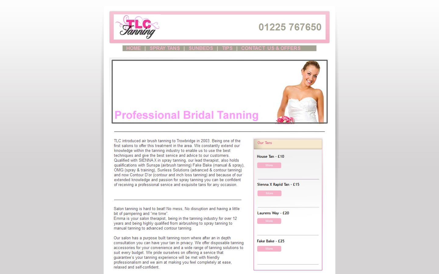TLC Spray Tanning Website