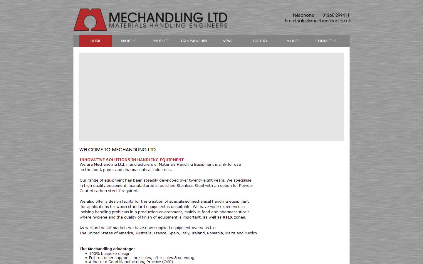 Mechandling Ltd Website