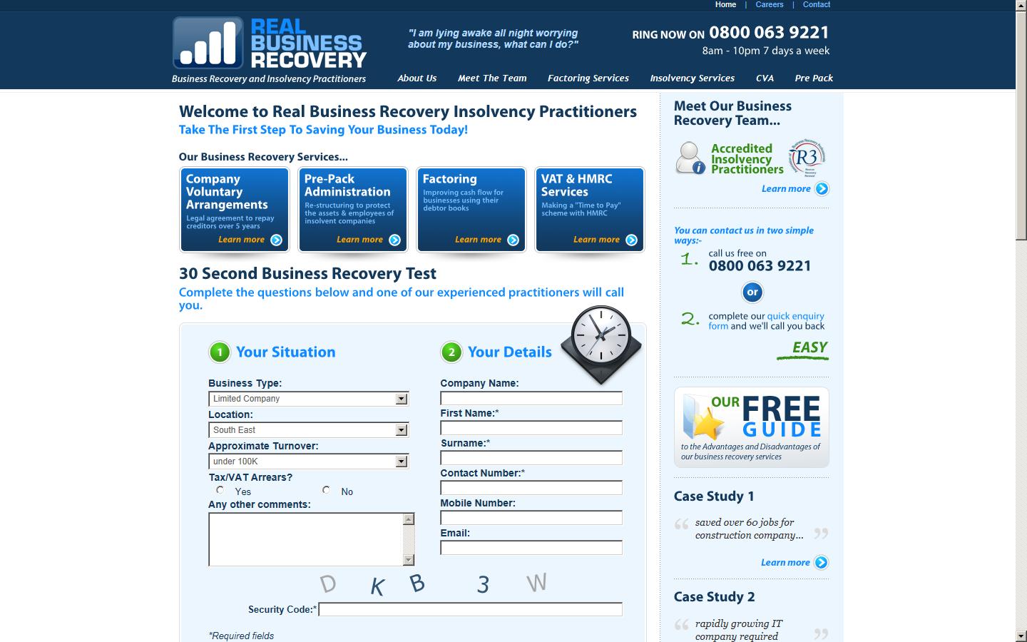 Real Business Recovery Website