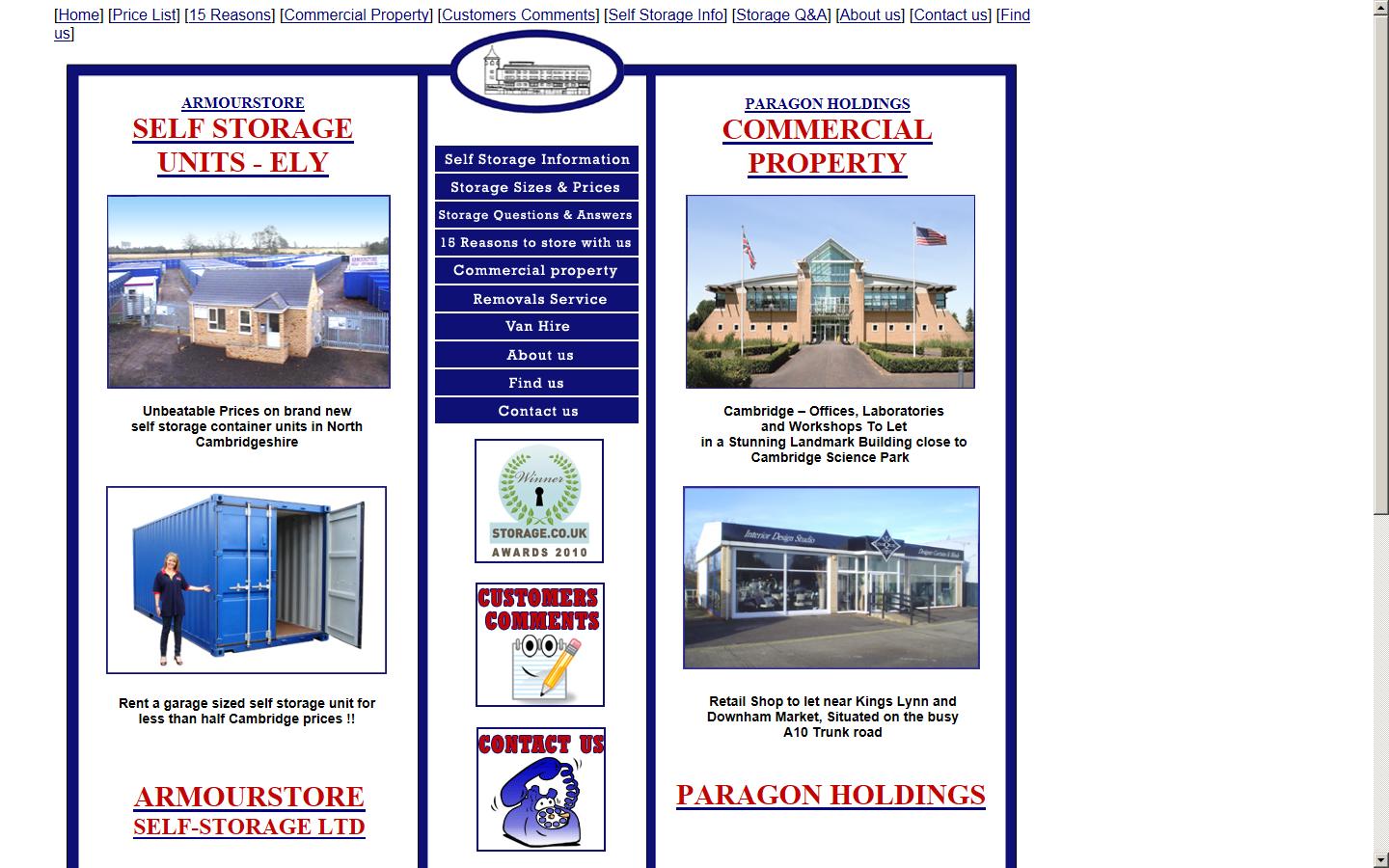 Armourstore Self Storage (Ely) Ltd Website