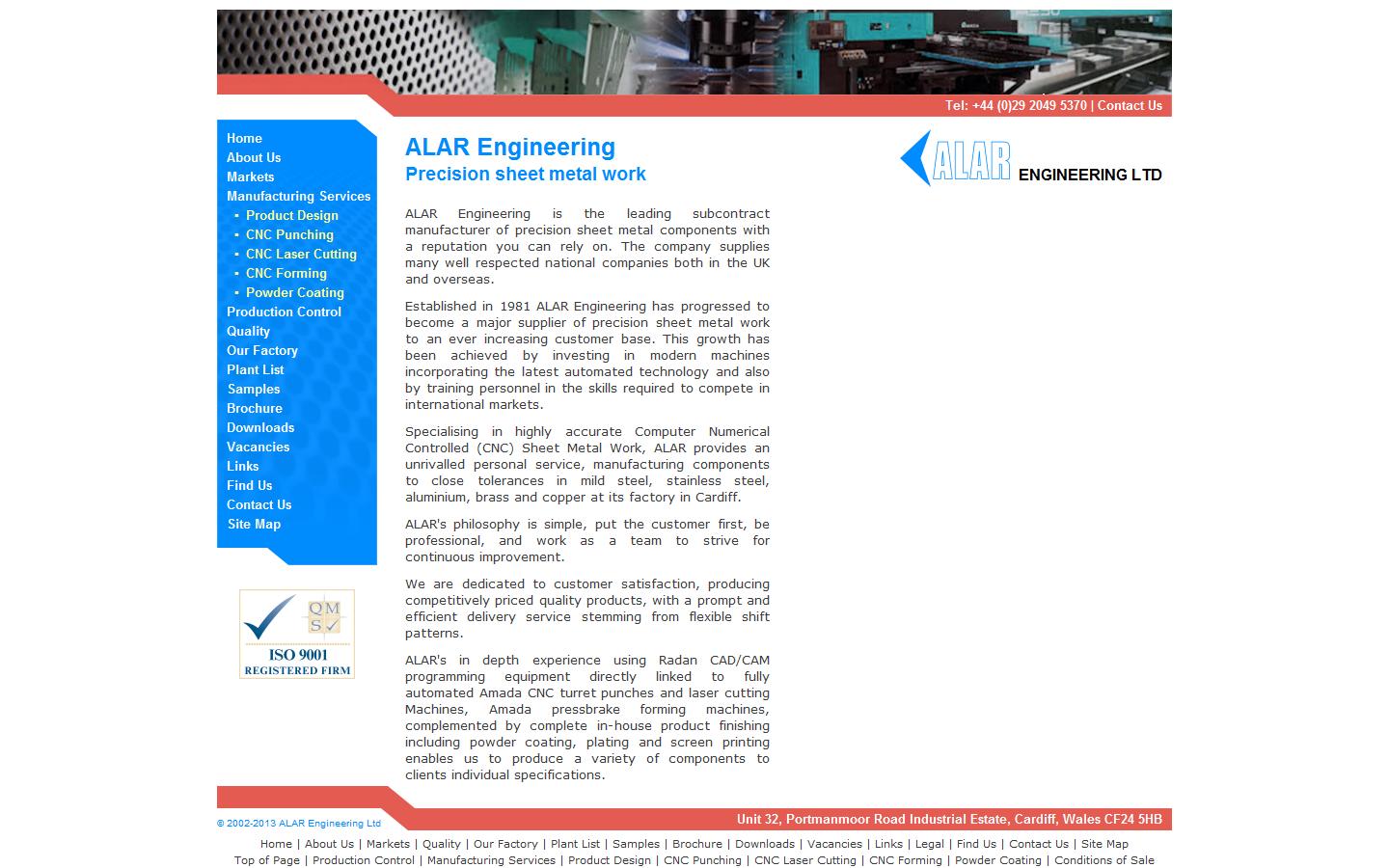 Alar Engineering Ltd Website