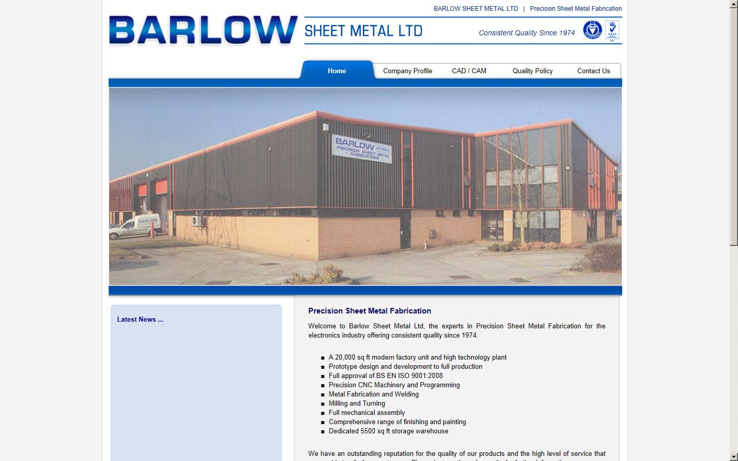 Barlow Sheet Metal Ltd Website