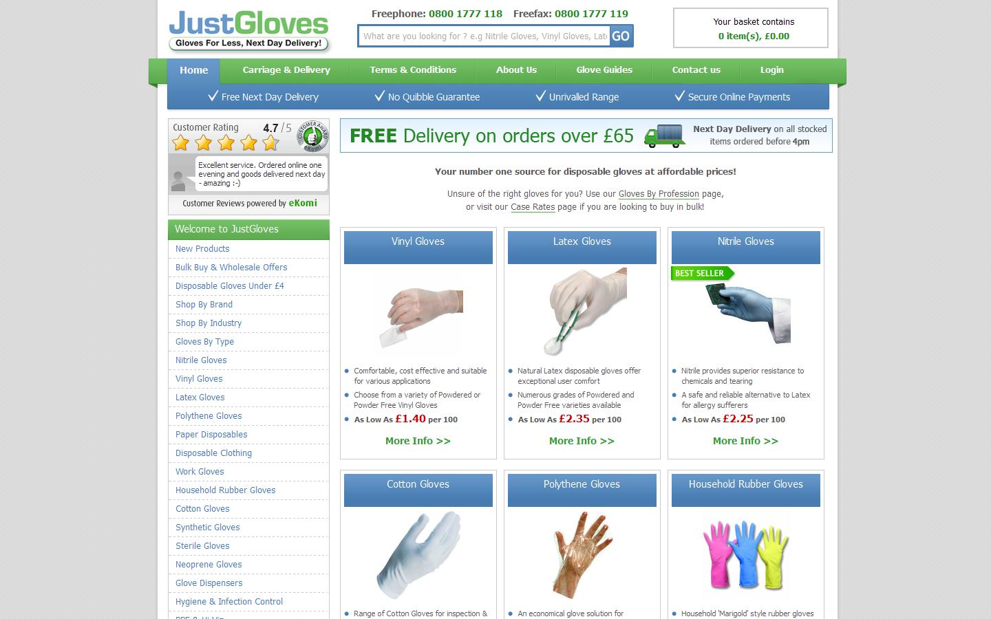 Just Gloves Website