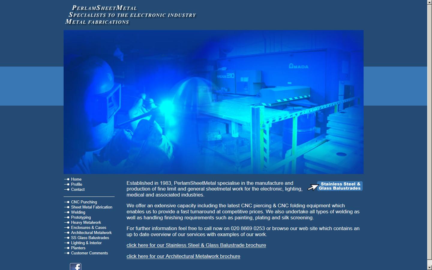 Perlam Sheetmetal Website