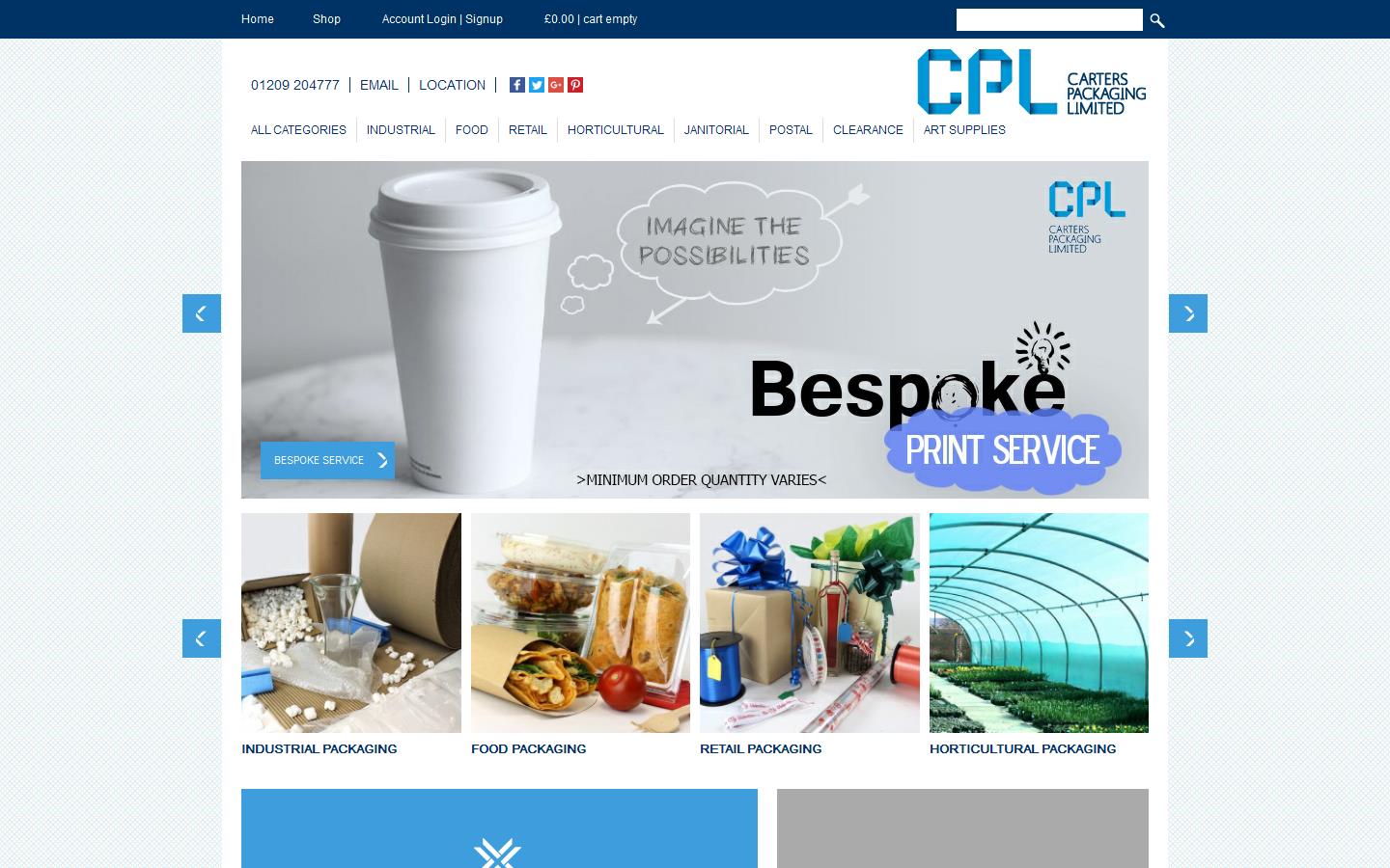 Carters Packaging Ltd Website