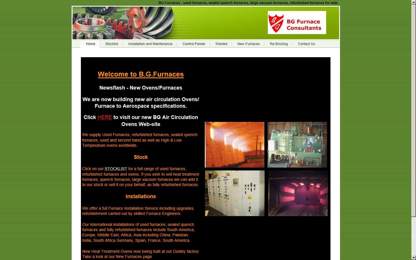 B G Furnace Consultants Website