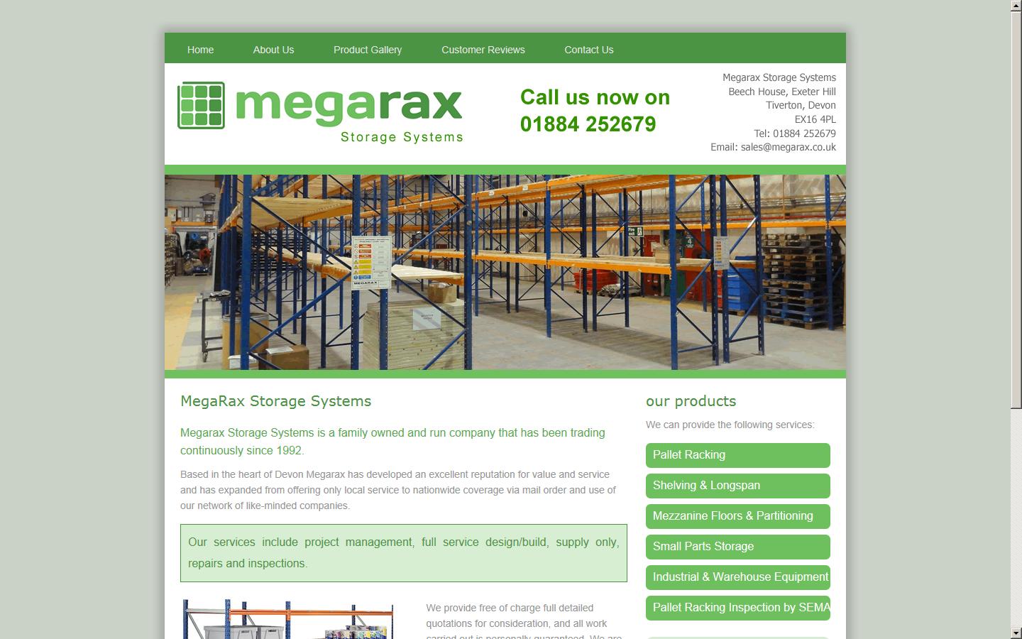 Megarax Storage Systems Website