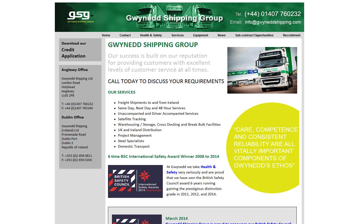 Gwynedd Shipping Ltd Website